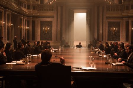 Benito Sagredo, Christoph Waltz, Gediminas Adomaitis, and Erick Hayden in Spectre (2015)