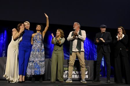 Rosario Dawson, Diana Lee Inosanto, Ray Stevenson, Mary Elizabeth Winstead, Ivanna Sakhno, and Natasha Liu Bordizzo at a