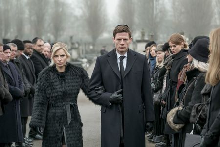 Clifford Samuel, Yuval Scharf, James Norton, and Faye Marsay in McMafia (2018)