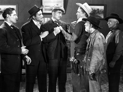 Jim Bannon, Steve Clark, John Hart, Emmett Lynn, Lou Nova, and Marshall Reed in Cowboy and the Prizefighter (1949)