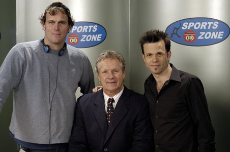 On the set of Rent-A-Goalie Chris Szarka, Darryl Sittler, Chris Bolton