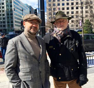 Emanuele Ottolenghi, Senior Fellow at the Foundation for Defense of Democracies, and McKay Daines during filming of True