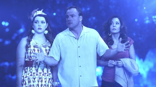 Maria Canals-Barrera, David DeLuise, and Jennifer Stone in The Wizards Return: Alex vs. Alex (2013)