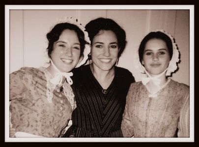 On set shot, with Orla Brady, Felicity Jones and Caroline Hayes.