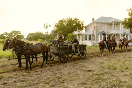 Pierce Brosnan, James Parks, Matthew Posey, Sean Alan Stone, and J. Quinton Johnson in The Son (2017)