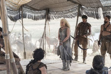 Joseph Naufahu, Junade Khan, Emilia Clarke, Diogo Sales, Chuku Modu, and Staz Nair in Game of Thrones (2011)