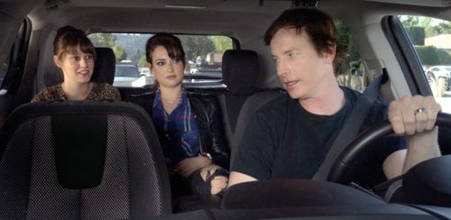 Rob Huebel, Milana Vayntrub, and Claudia O'Doherty in Drive Share (2017)