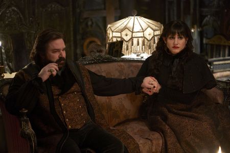 Matt Berry and Natasia Demetriou in What We Do in the Shadows (2019)