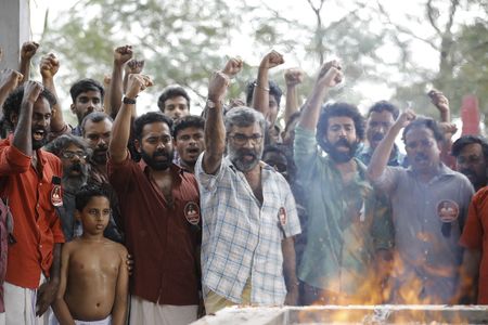 Ranjith, Asif Ali, and Roshan Mathew in Kotthu (2022)