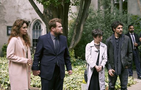 James Corden, Sally Hawkins, Colin Morgan, and Melia Kreiling in Mammals (2022)