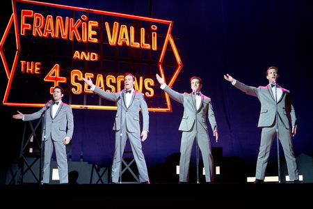 John Lloyd Young, Vincent Piazza, Erich Bergen, and Michael Lomenda in Jersey Boys (2014)