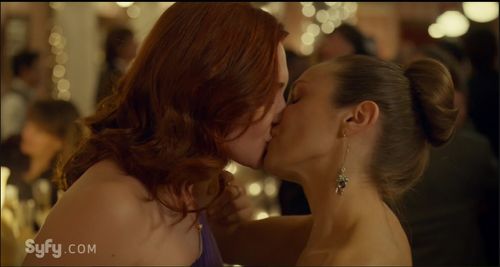 Dominique Provost-Chalkley and Katherine Barrell in Wynonna Earp (2016)