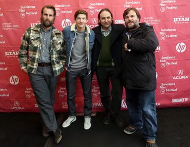 Jack Black, Gregg Turkington, Rick Alverson, and Tye Sheridan at an event for Entertainment (2015)