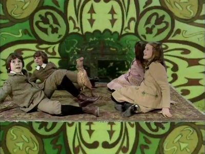 Max Harris, Tamzin Neville, and Gary Russell in The Phoenix and the Carpet (1976)