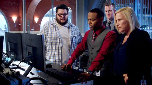 Patricia Arquette, James Van Der Beek, Shad Moss, and Charley Koontz in CSI: Cyber (2015)