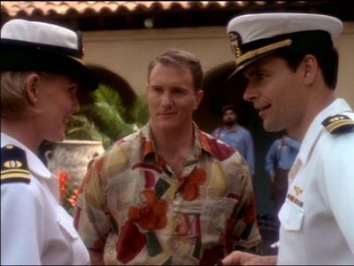 David James Elliott, Michael McGrady, and Tracey Needham in JAG (1995)