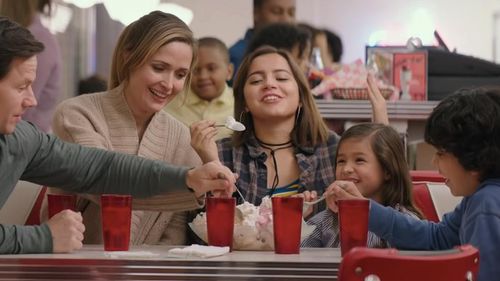 Mark Wahlberg, Rose Byrne, Gustavo Escobar, Isabela Merced, and Julianna Gamiz