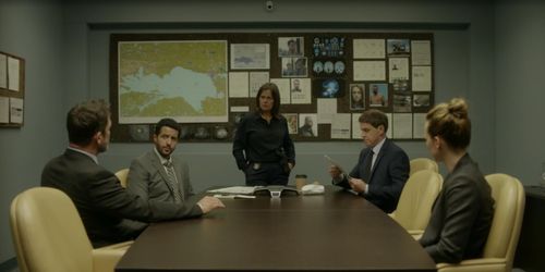 Billy Campbell, James Downing, Kristen Thomson, Karine Vanasse, and Zach Smadu in Cardinal (2017)