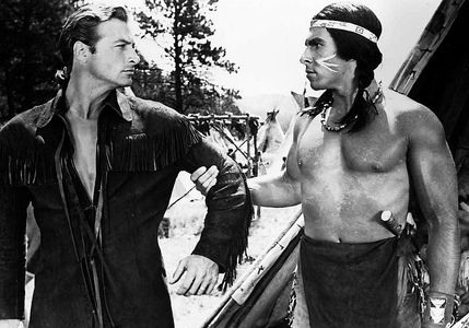 Lex Barker and Larry Chance in Battles of Chief Pontiac (1952)