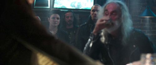 David Longworth, Gina Carano, and Ed Skrein in Deadpool (2016)