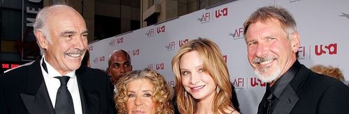 Sean Connery, Harrison Ford, and Calista Flockhart at an event for AFI Life Achievement Award: AFI Life Achievement Awar