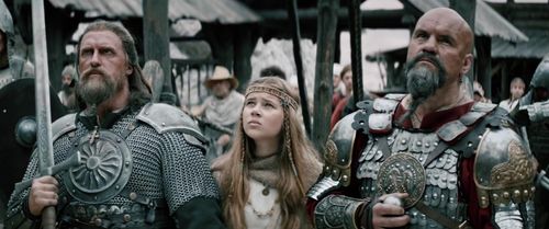 Eva Koshova, Oleh Voloschenko, and Oleksandr Komarov in The Stronghold (2017)