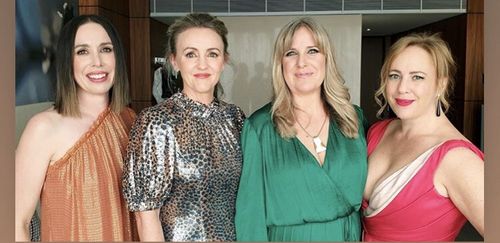 Winning AACTA Award for BEST COMEDY - THE LETDOWN. Alison Bell, Sarah Scheller, Linda Miscko and Sacha Horler