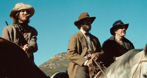 R.G. Armstrong, Cliff Robertson, and Wayne Sutherlin in The Great Northfield Minnesota Raid (1972)