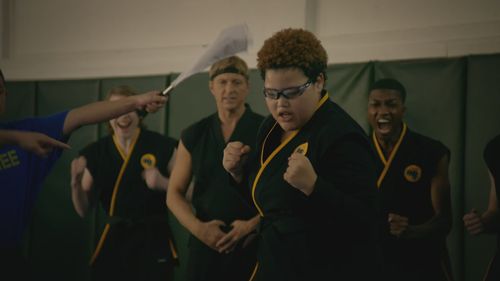 William Zabka and Nichole Brown in Cobra Kai (2018)