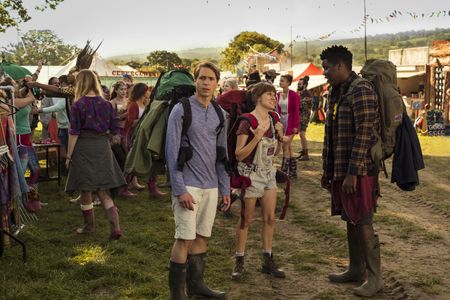 Joe Thomas, Hammed Animashaun, and Claudia O'Doherty in The Festival (2018)