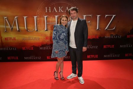 Okan Yalabik and Burçin Terzioglu at an event for The Protector (2018)