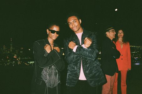 Letitia Wright and Cole Swanson at the Black Panther: Wakanda Forever NYC Premiere