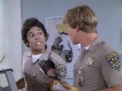 Erik Estrada and Larry Wilcox in CHiPs (1977)