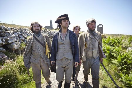 Tristan Sturrock, Ed Browning, Matthew Wilson, and Aidan Turner in Poldark (2015)