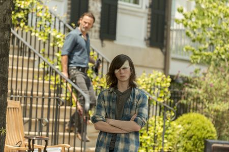 Andrew Lincoln and Chandler Riggs in The Walking Dead (2010)