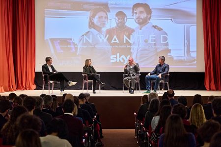 Sascha Rosemann with Erica Negri and Oliver Hirschbiegel at O&A in Brussels, Belgium