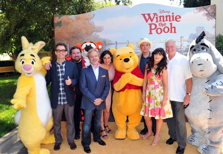 Jim Cummings, Zooey Deschanel, Craig Ferguson, Tom Kenny, Travis Oates, Huell Howser, and Kristen Anderson-Lopez at an e