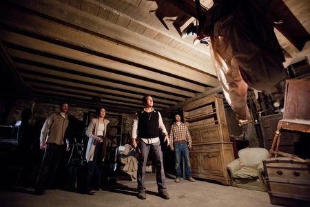 Vera Farmiga, Ron Livingston, Patrick Wilson, and John Brotherton in The Conjuring (2013)