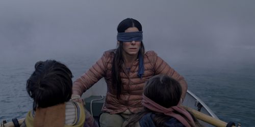 Sandra Bullock, Julian Edwards, and Vivien Lyra Blair in Bird Box (2018)