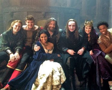 Eddie Marsan, Timothy Omundson, Luke Youngblood, Karen David, Clare Foster, Ben Presley, and Mallory Jansen in Galavant 