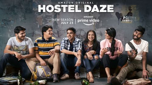 Shubham Gaur, Ahsaas Channa, Adarsh Gourav, Ayushi Gupta, Nikhil Vijay, and Luv Vispute in Hostel Daze (2019)