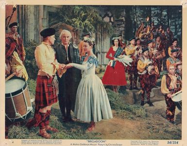 Cyd Charisse, Virginia Bosler, Barry Jones, and Jimmy Thompson in Brigadoon (1954)