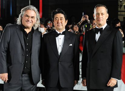 Tom Hanks, Paul Greengrass, and Shinzo Abe at an event for Captain Phillips (2013)