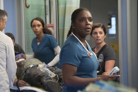 Marlyne Barrett, Yaya DaCosta, and Courtney Rioux in Chicago Med (2015)