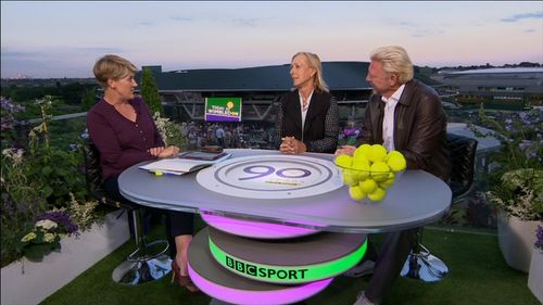 Boris Becker, Clare Balding, and Martina Navratilova in Today at Wimbledon (1964)