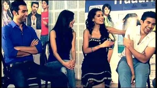 Saba Azad, Tara D'Souza, Saqib Saleem, and Nishant Dahiya at an event for Mujhse Fraaandship Karoge (2011)