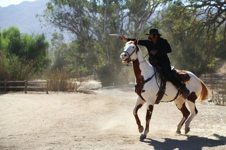 Dakota Anderson Stunt Doubling for Michael Jai White. (Paramount Ranch in California) Outlaw Johnny Black