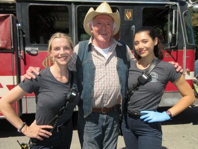 Kara Kilmer (Sylvie),Stan Adams (Ellis) and Hanako Greensmith (Violet) from Chicago Fire 