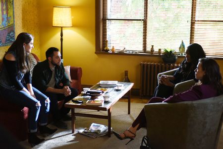 Merrin Dungey, Hayley Atwell, Edsson Morales, and Ana Golja in Conviction (2016)