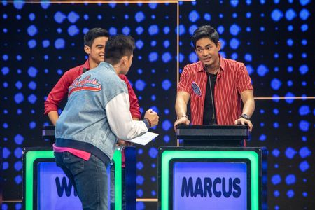 Marcus Madrigal and Will Ashley De Leon in Family Feud Philippines (2022)